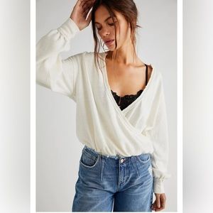 NWT! Free People Anyway‎ tee - gardenia